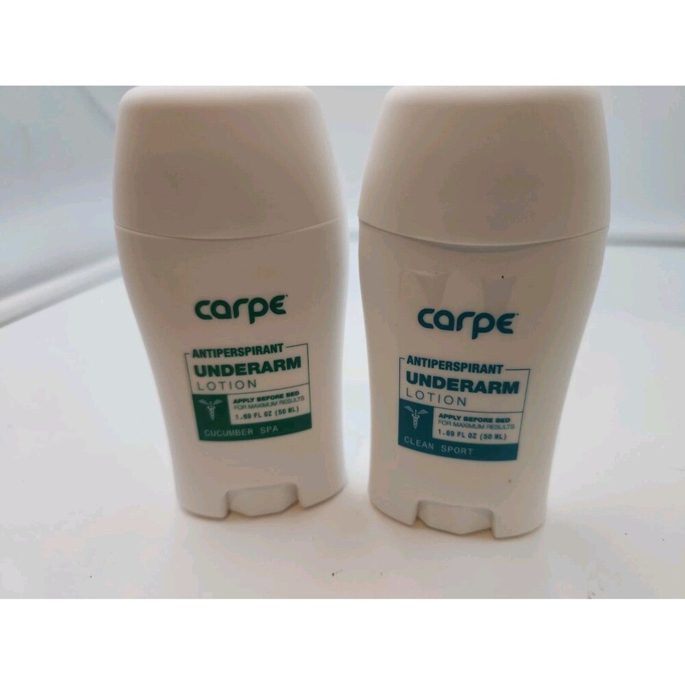 2 New Carpe Antiperspirant Underarm Lotion Clean Sport Clinical Cucumber Spa